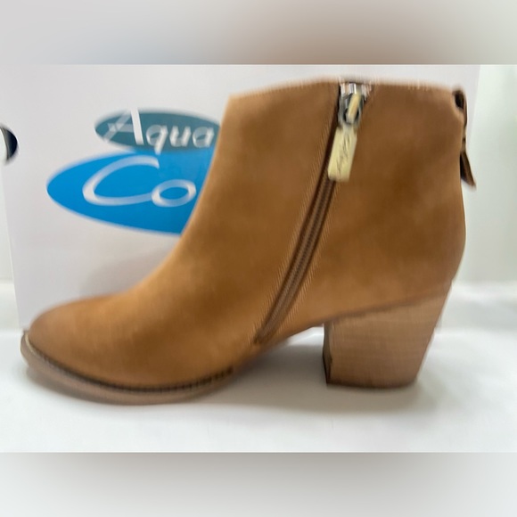 NEW Aqua College Nancy Women’s Waterproof Leather Ankle Boots Cognac Nubuck 7.5 - Picture 7 of 10